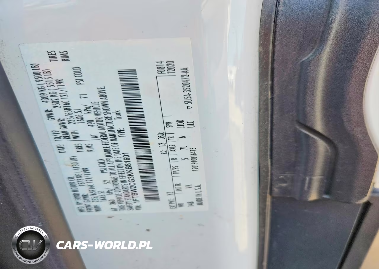 2019 Ford Transit T-350 VIN:1FTBW2CG3KKB81601 - 13