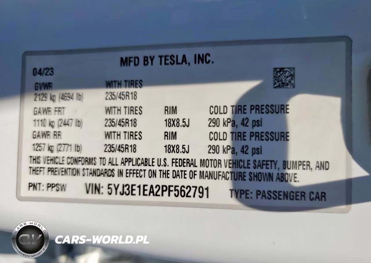 2023 Tesla Model 3 VIN:5YJ3E1EA2PF562791 - 12