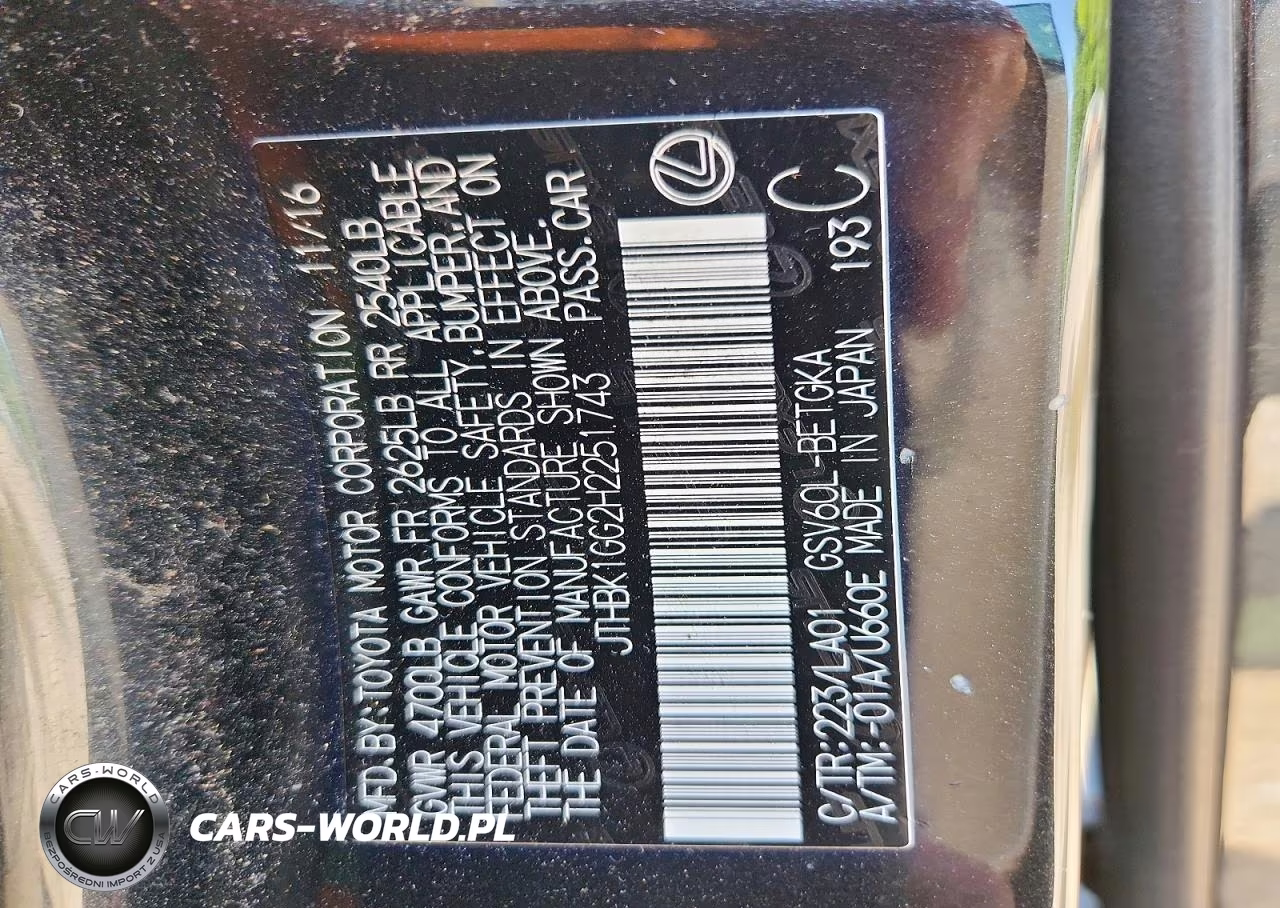 2017 Lexus Es 350 VIN:JTHBK1GG2H2251743 - 12