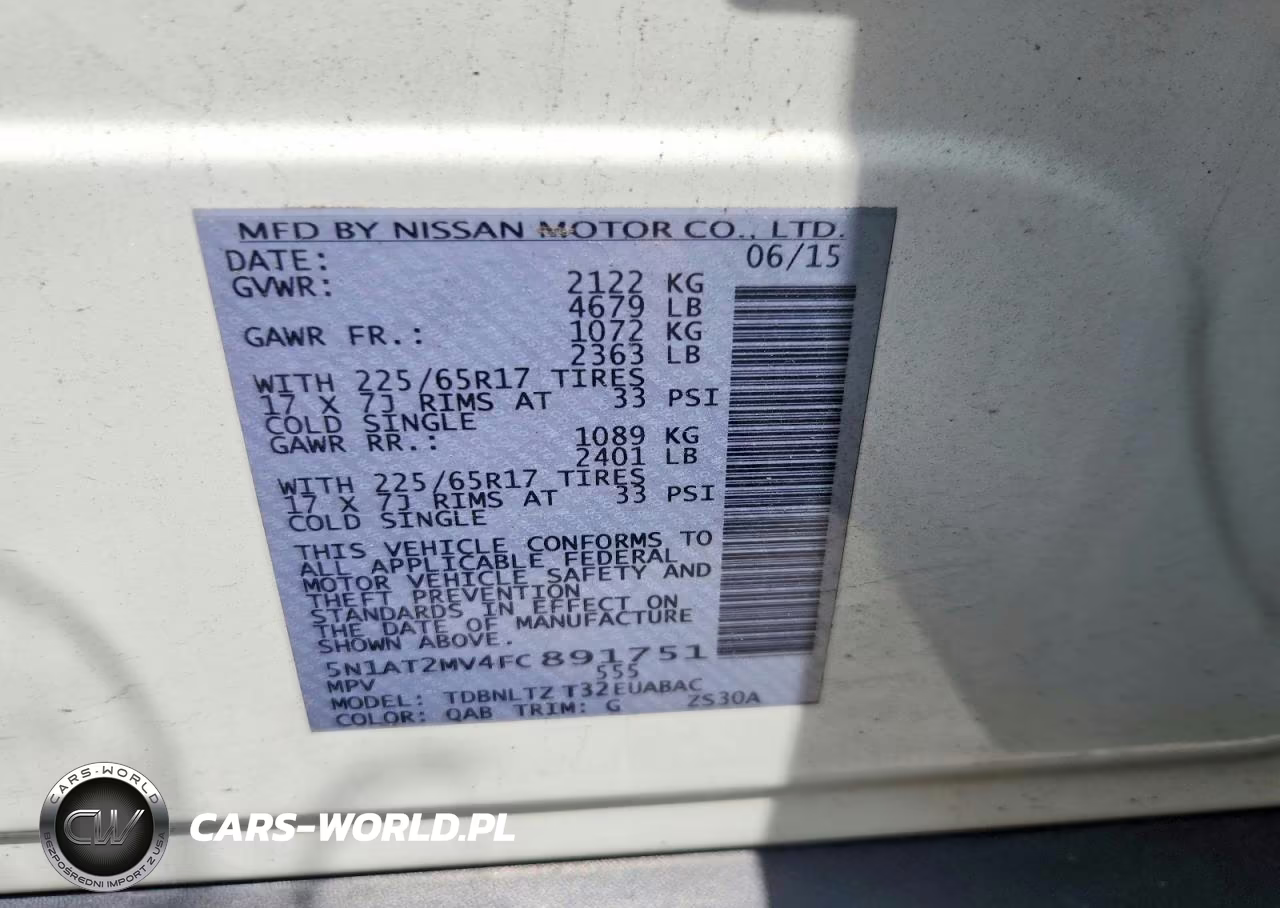 2015 Nissan Rogue Sv VIN:5N1AT2MV4FC891751 - 13