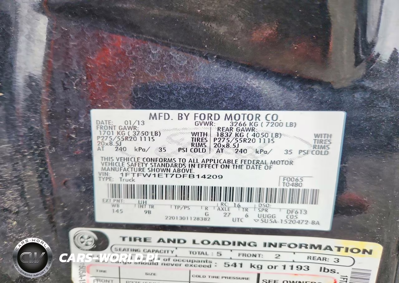 2013 Ford F150 Supercrew VIN:1FTFW1ET7DFB14209 - 12