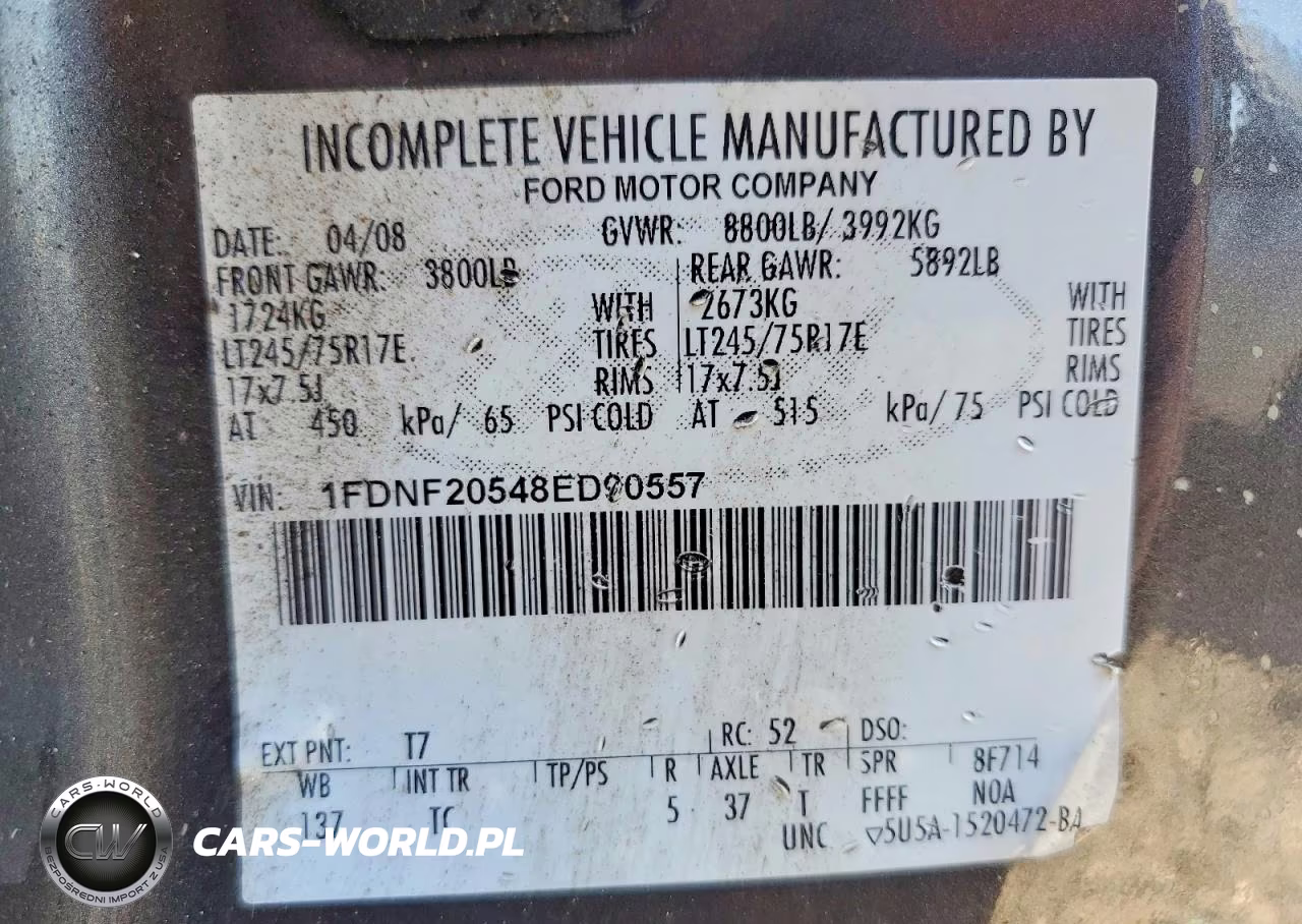 2008 Ford F250 Super Duty VIN:1FDNF20548ED90557 - 12