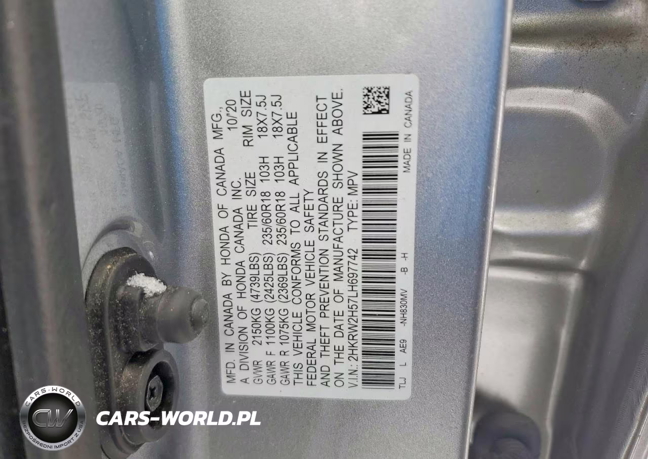 2020 Honda Cr-V Ex VIN:2HKRW2H57LH697742 - 13