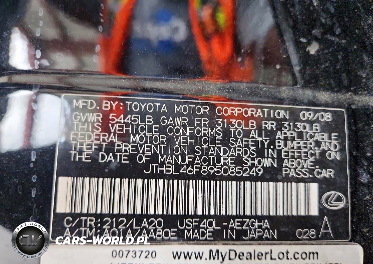 2009 Lexus Ls 460 VIN:JTHBL46F895085249 - 13