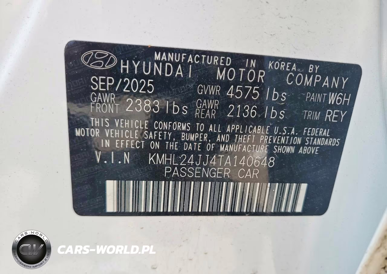 2026 Hyundai Sonata Hybrid Blue VIN:KMHL24JJ4TA140648 - 12