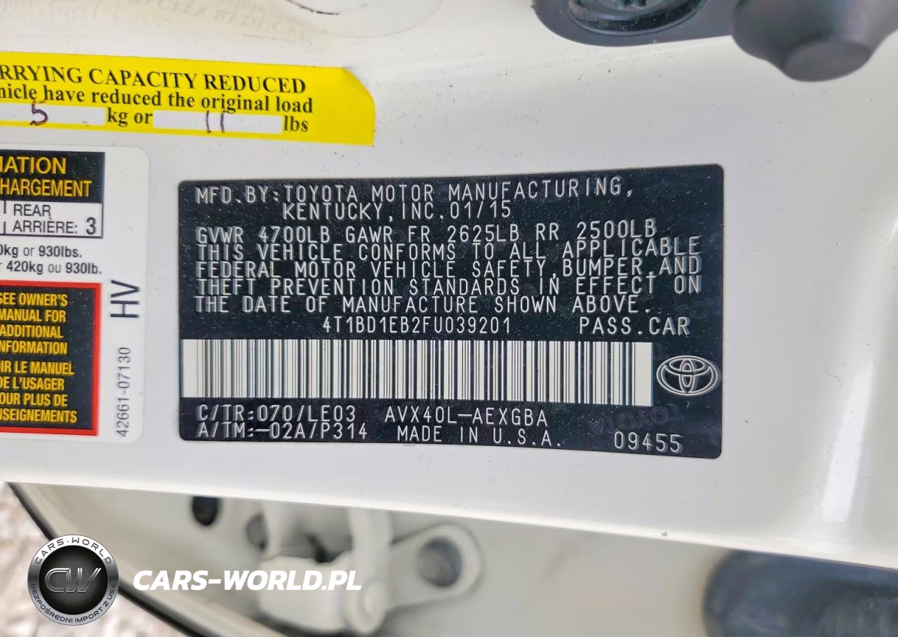 2015 Toyota Avalon Hybrid Xle Touring VIN:4T1BD1EB2FU039201 - 12