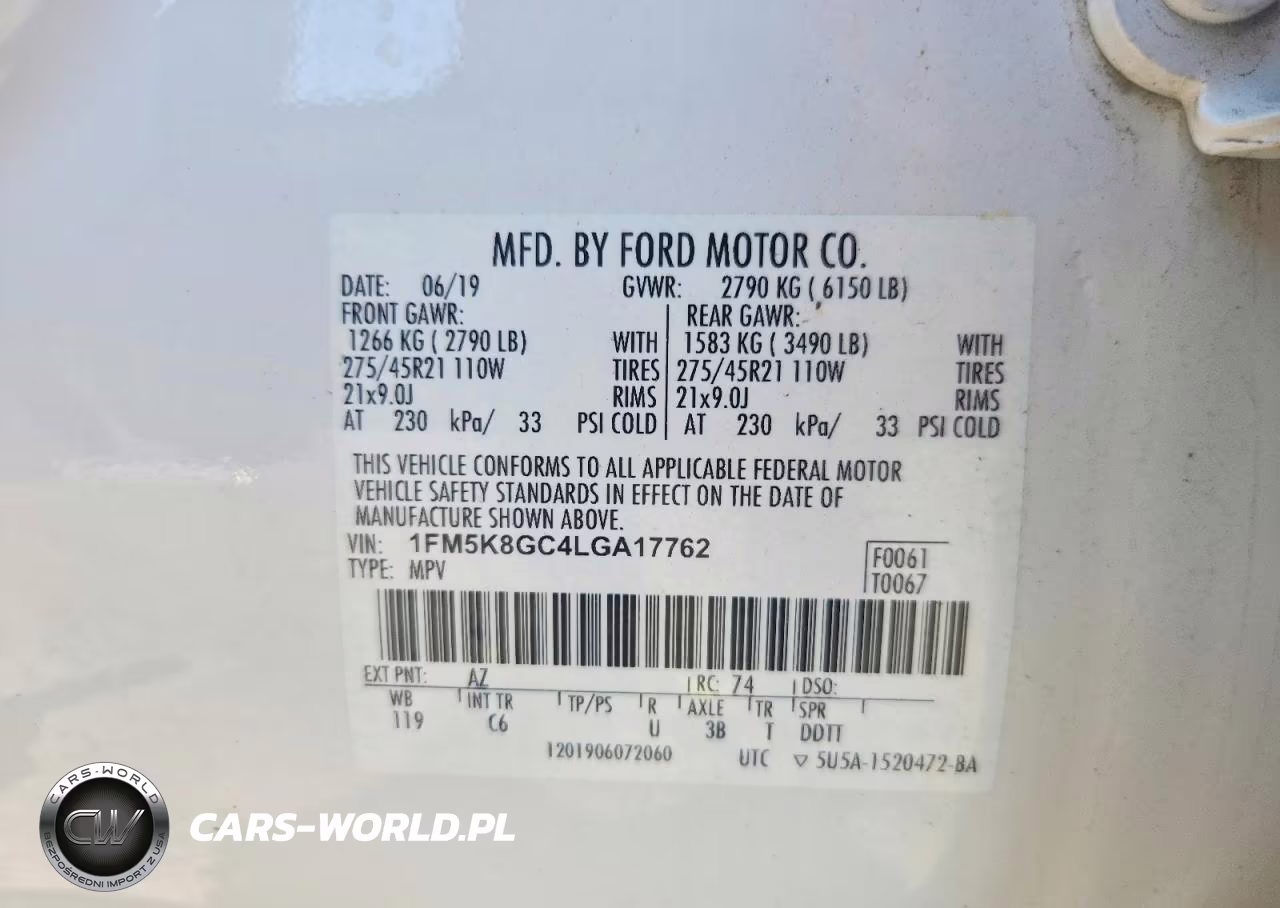 2020 Ford Explorer St VIN:1FM5K8GC4LGA17762 - 13