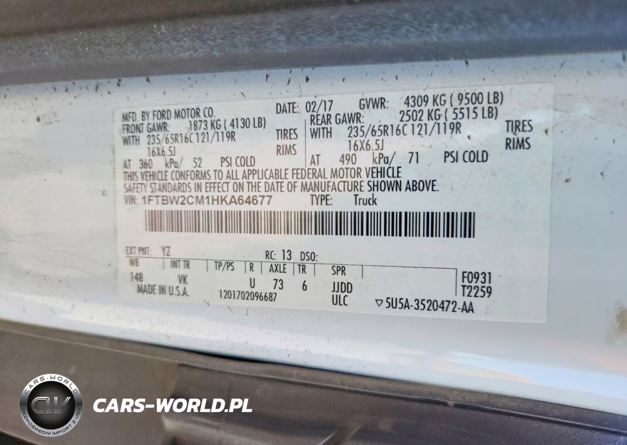 2017 Ford Transit 350 Delivery Van VIN:1FTBW2CM1HKA64677 - 13
