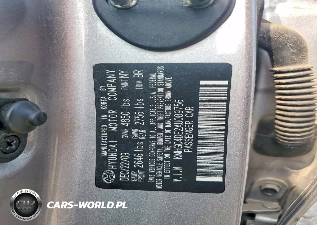 2010 Hyundai Genesis 3.8L VIN:KMHGC4DE2AU089756 - 12