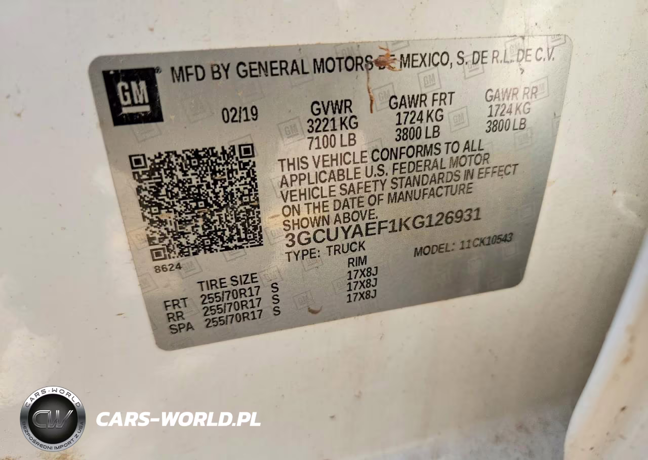 2019 Chevrolet Silverado K1500 VIN:3GCUYAEF1KG126931 - 12