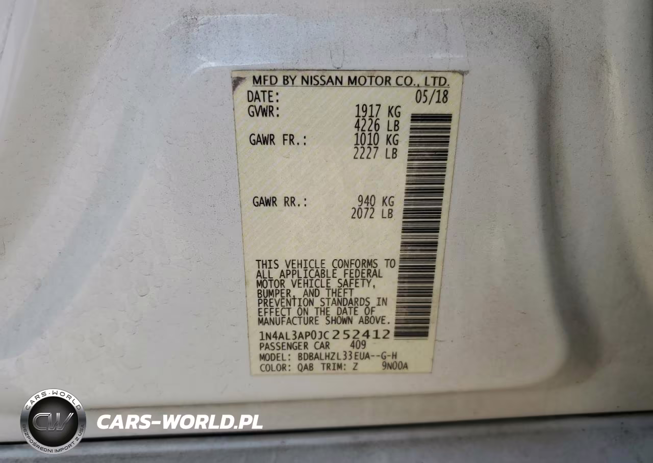 2018 Nissan Altima 2.5 VIN:1N4AL3AP0JC252412 - 12