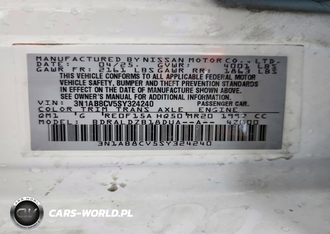 2025 Nissan Sentra Sv VIN:3N1AB8CV5SY324240 - 12
