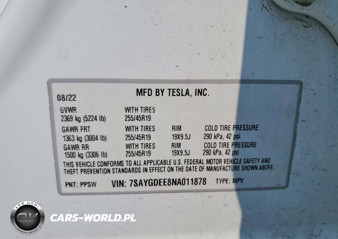 2022 Tesla Model Y VIN:7SAYGDEE8NA011878 - 13