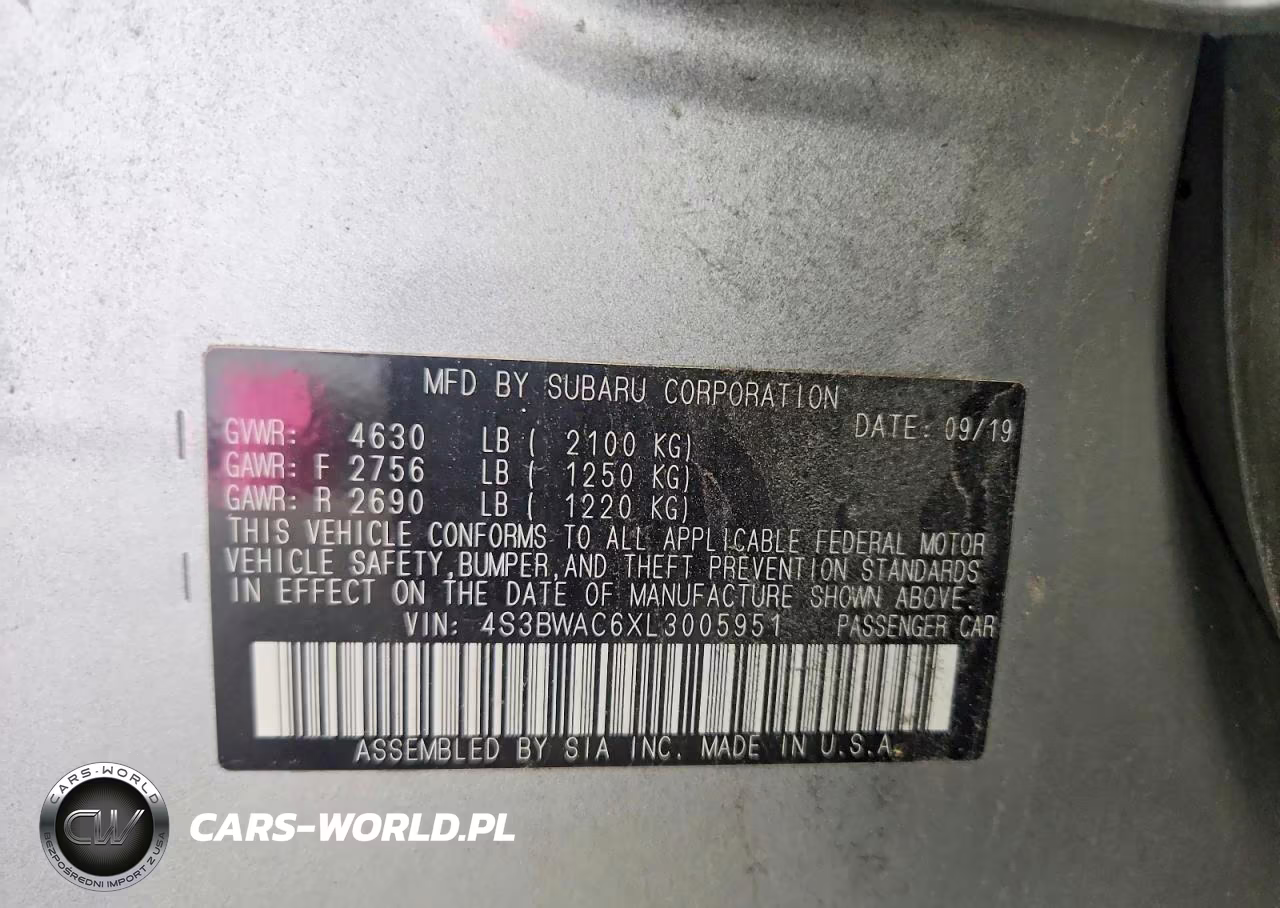 2020 Subaru Legacy Premium VIN:4S3BWAC6XL3005951 - 12