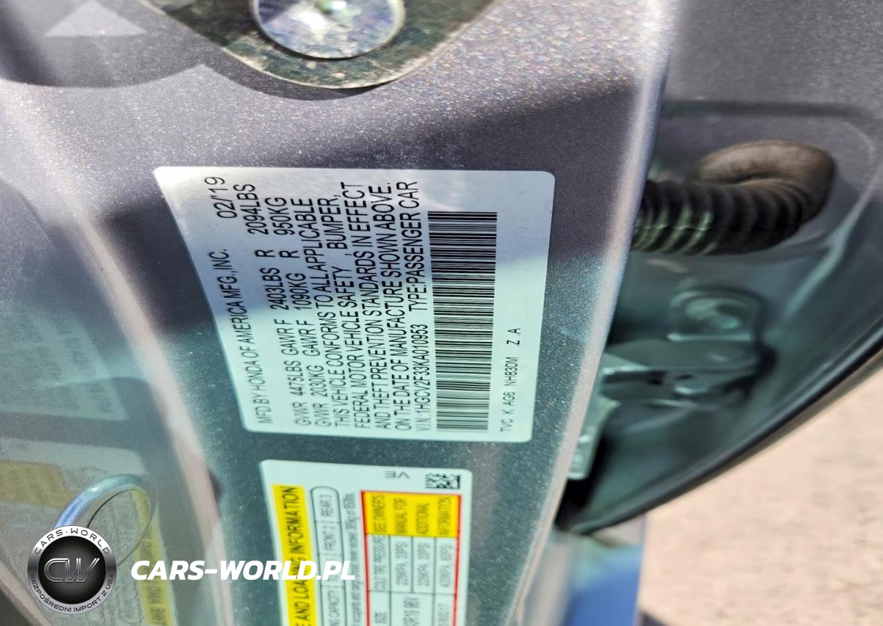 2019 Honda Accord Sport VIN:1HGCV2F33KA010953 - 12