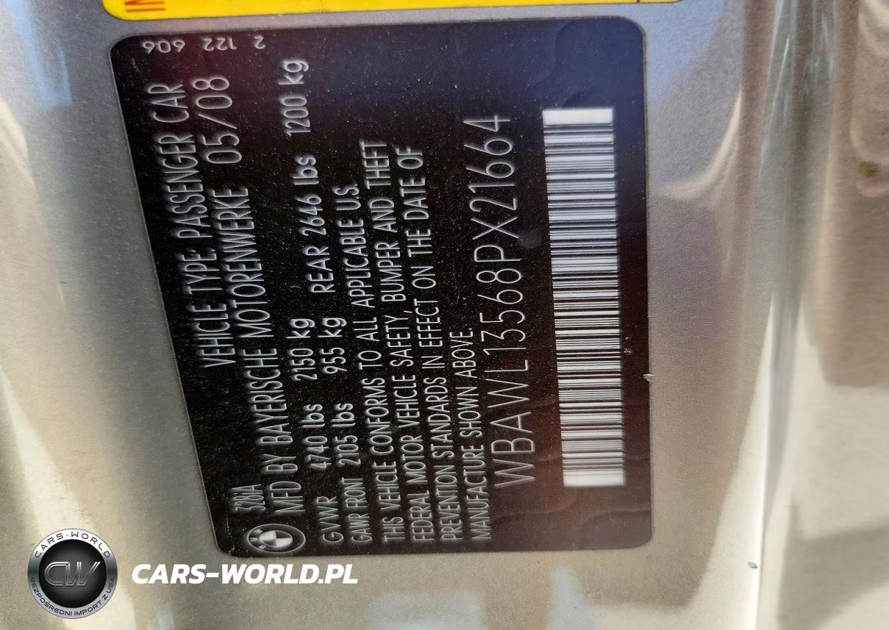 2008 BMW 328 I VIN:WBAWL13568PX21664 - 13
