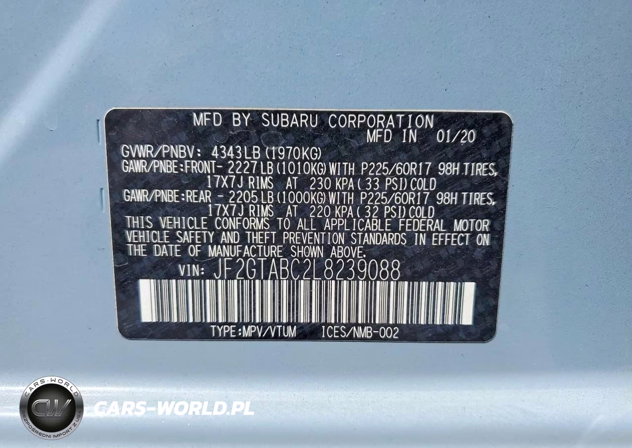2020 Subaru Crosstrek VIN:JF2GTABC2L8239088 - 13
