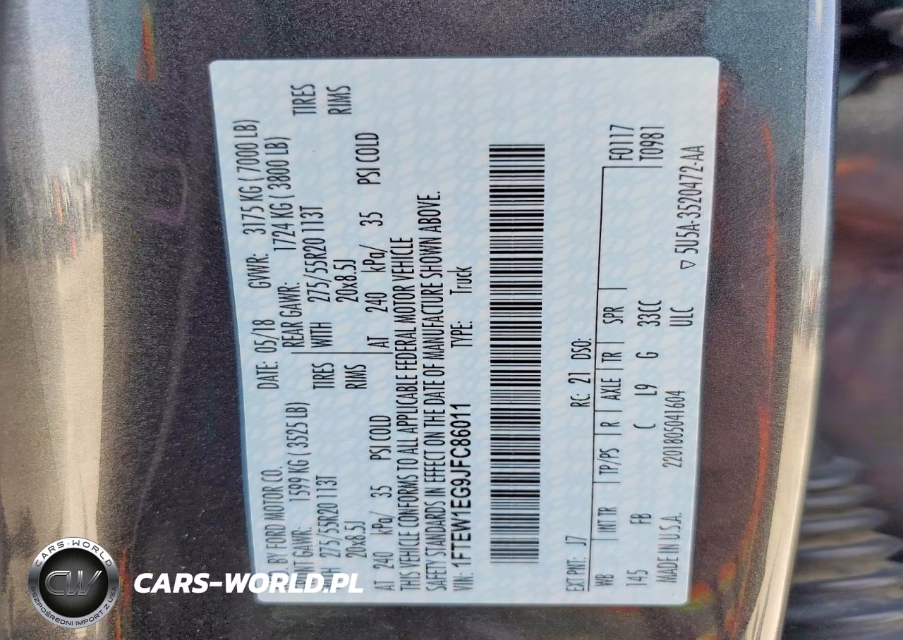 2018 Ford F150 Supercrew VIN:1FTEW1EG9JFC86011 - 12