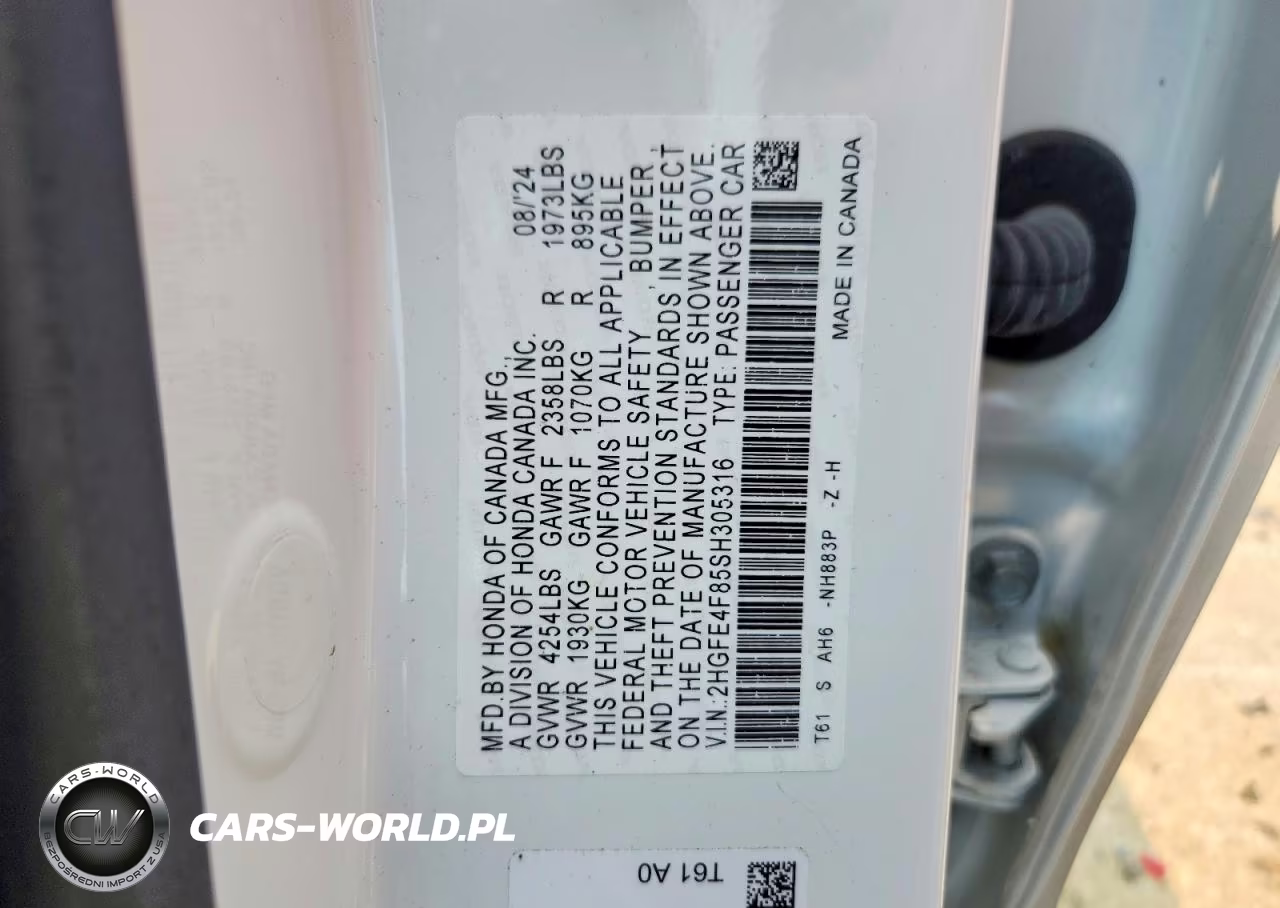 2025 Honda Civic Sport VIN:2HGFE4F85SH305316 - 12