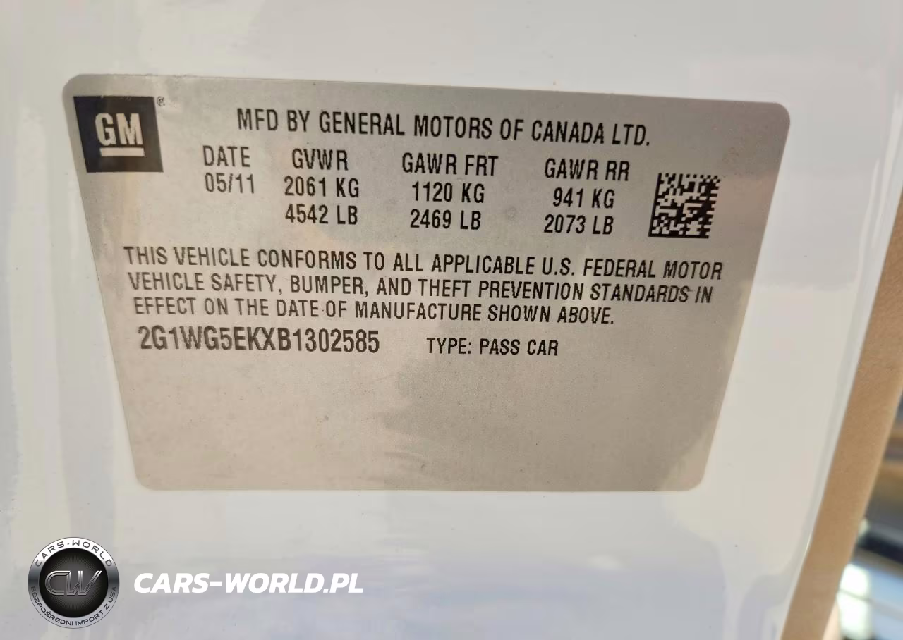 CHEVROLET IMPALA VIN:2G1WG5EKXB1302585 - 12