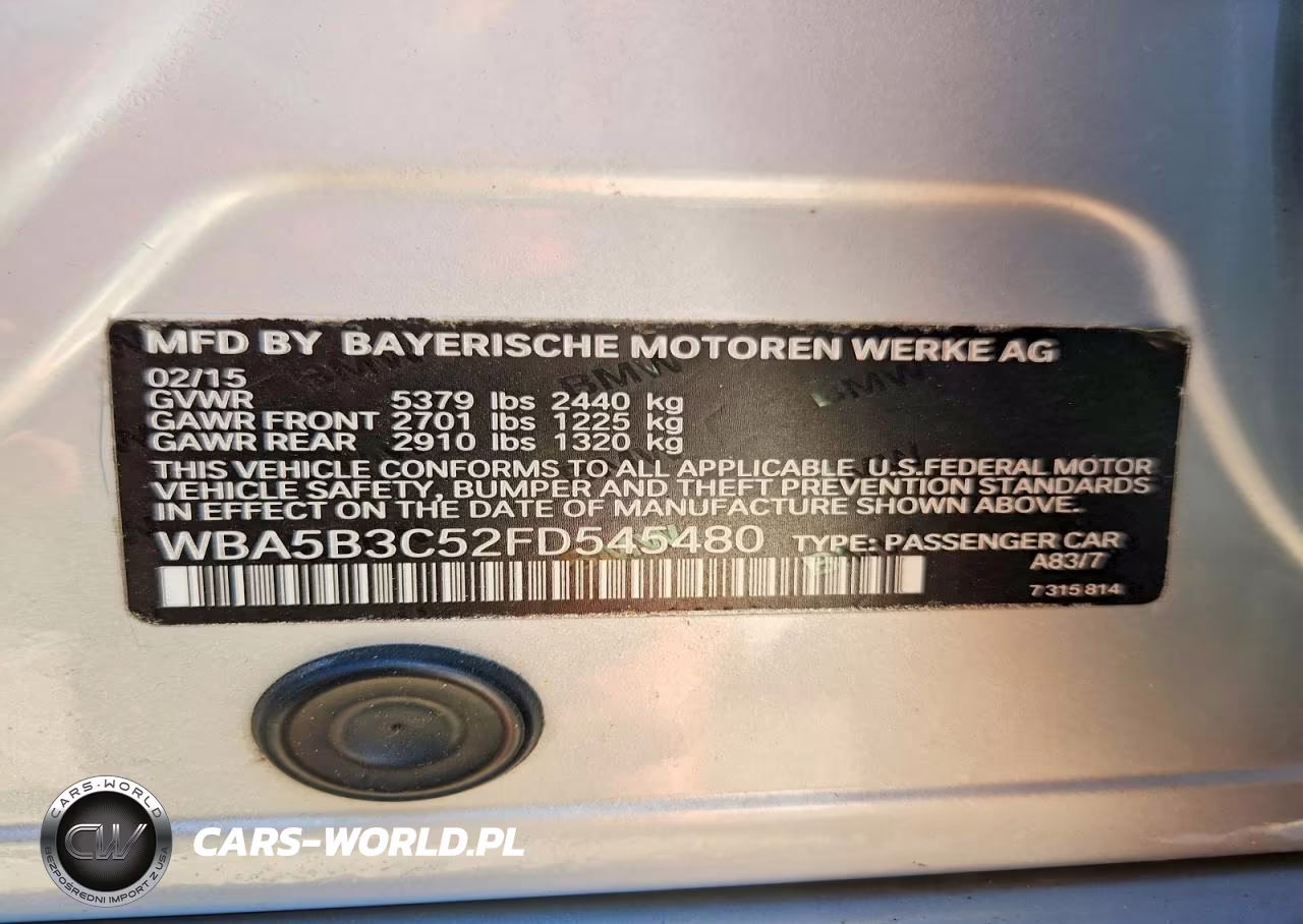 2015 BMW 535 Xi VIN:WBA5B3C52FD545480 - 12