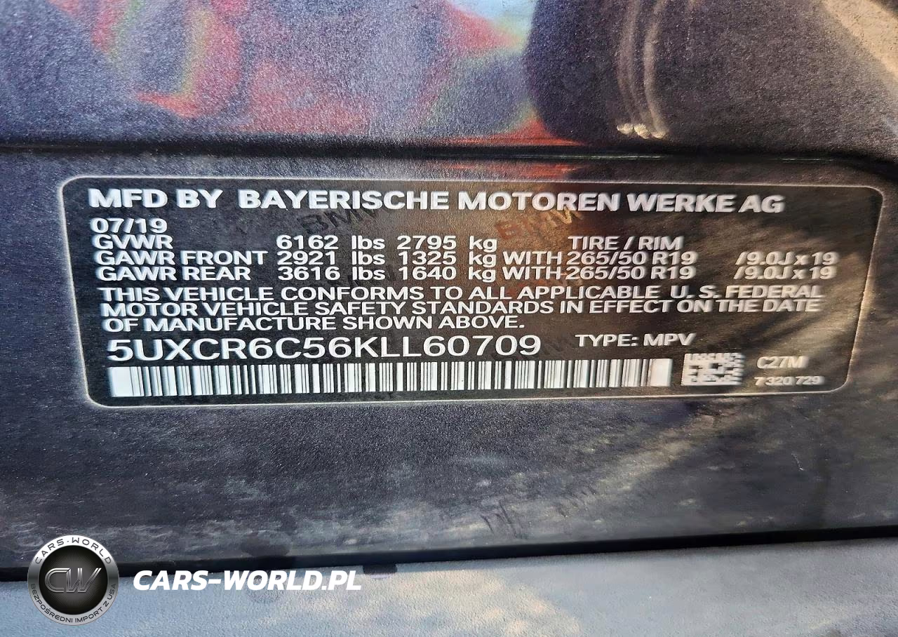 2019 BMW X5 xDrive40I VIN:5UXCR6C56KLL60709 - 13