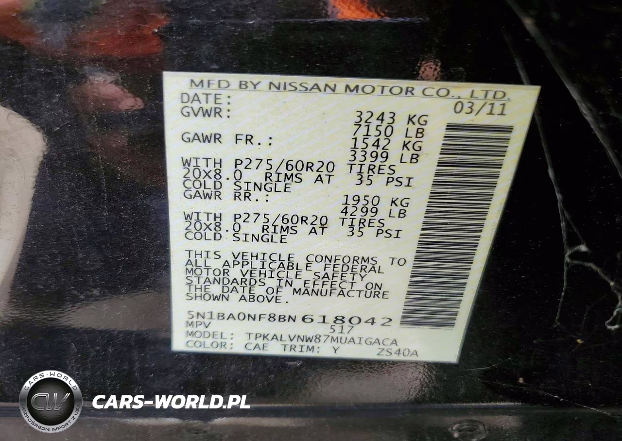 2011 Nissan Armada Platinum VIN:5N1BA0NF8BN618042 - 12