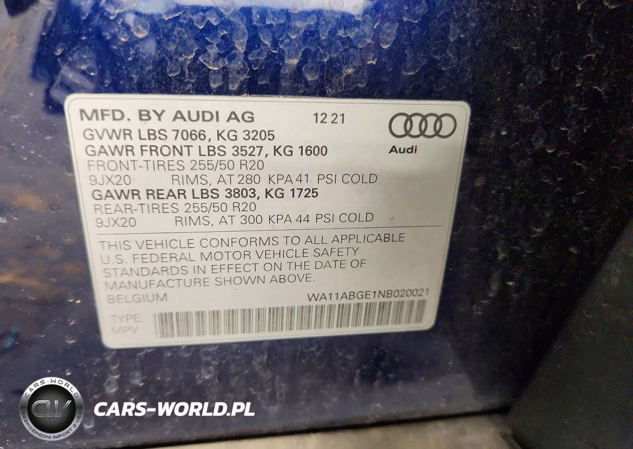 2022 Audi E-Tron Sportback Premium VIN:WA11ABGE1NB020021 - 13