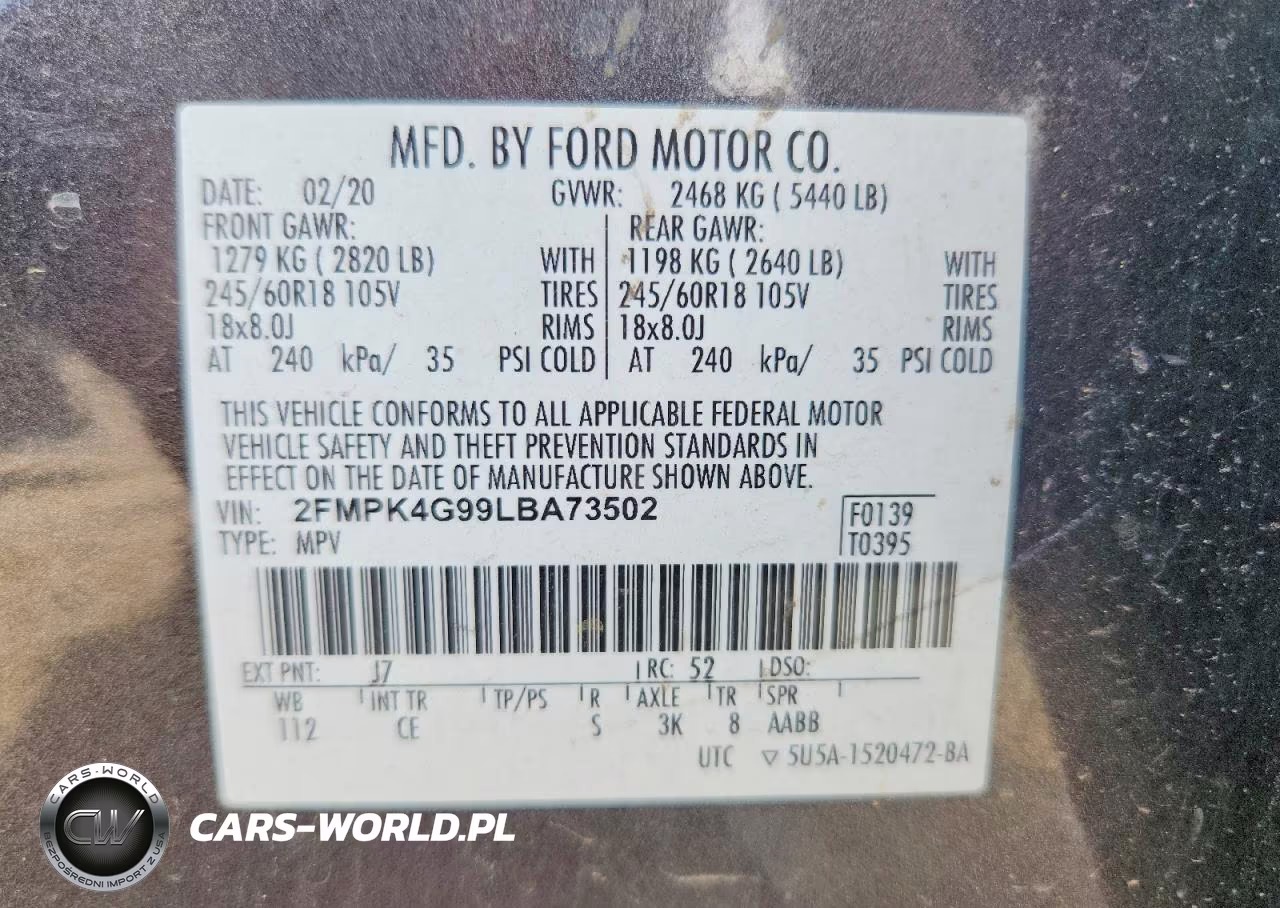 2020 Ford Edge Se VIN:2FMPK4G99LBA73502 - 13