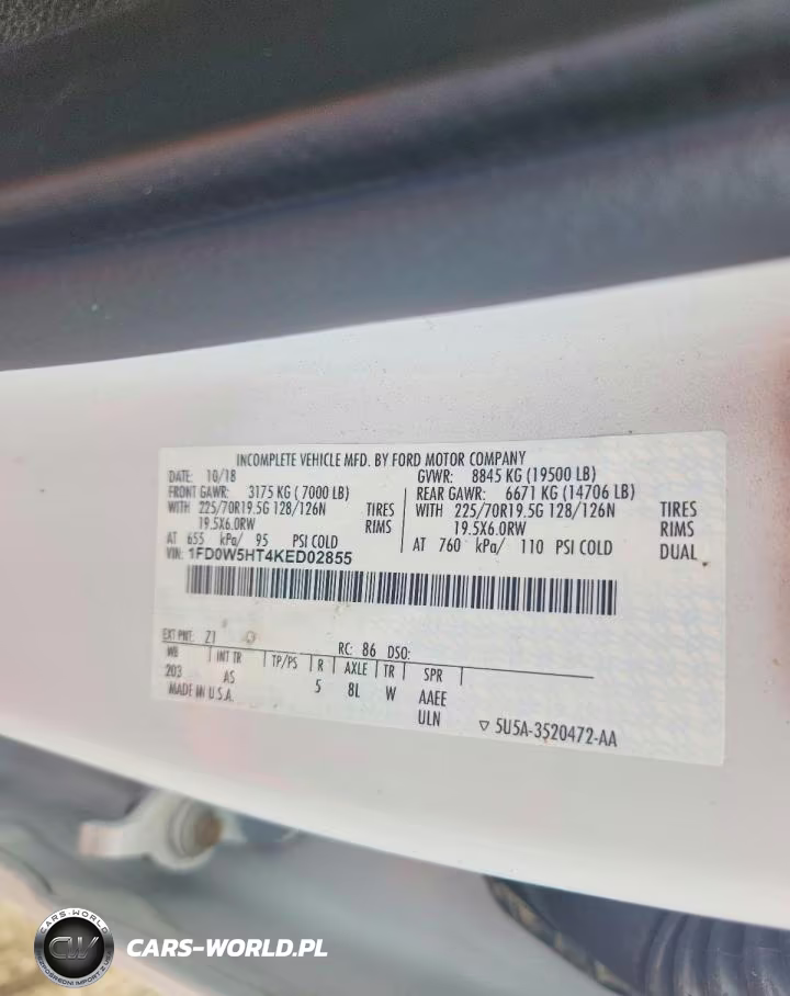 2019 Ford F550 Super Duty VIN:1FD0W5HT4KED02855 - 13