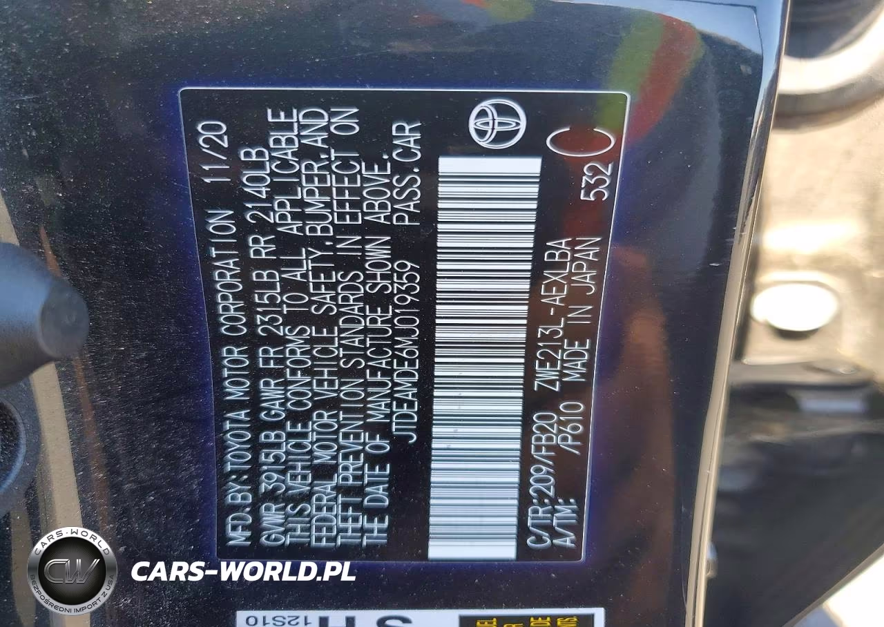 2021 Toyota Corolla Le VIN:JTDEAMDE6MJ019359 - 12