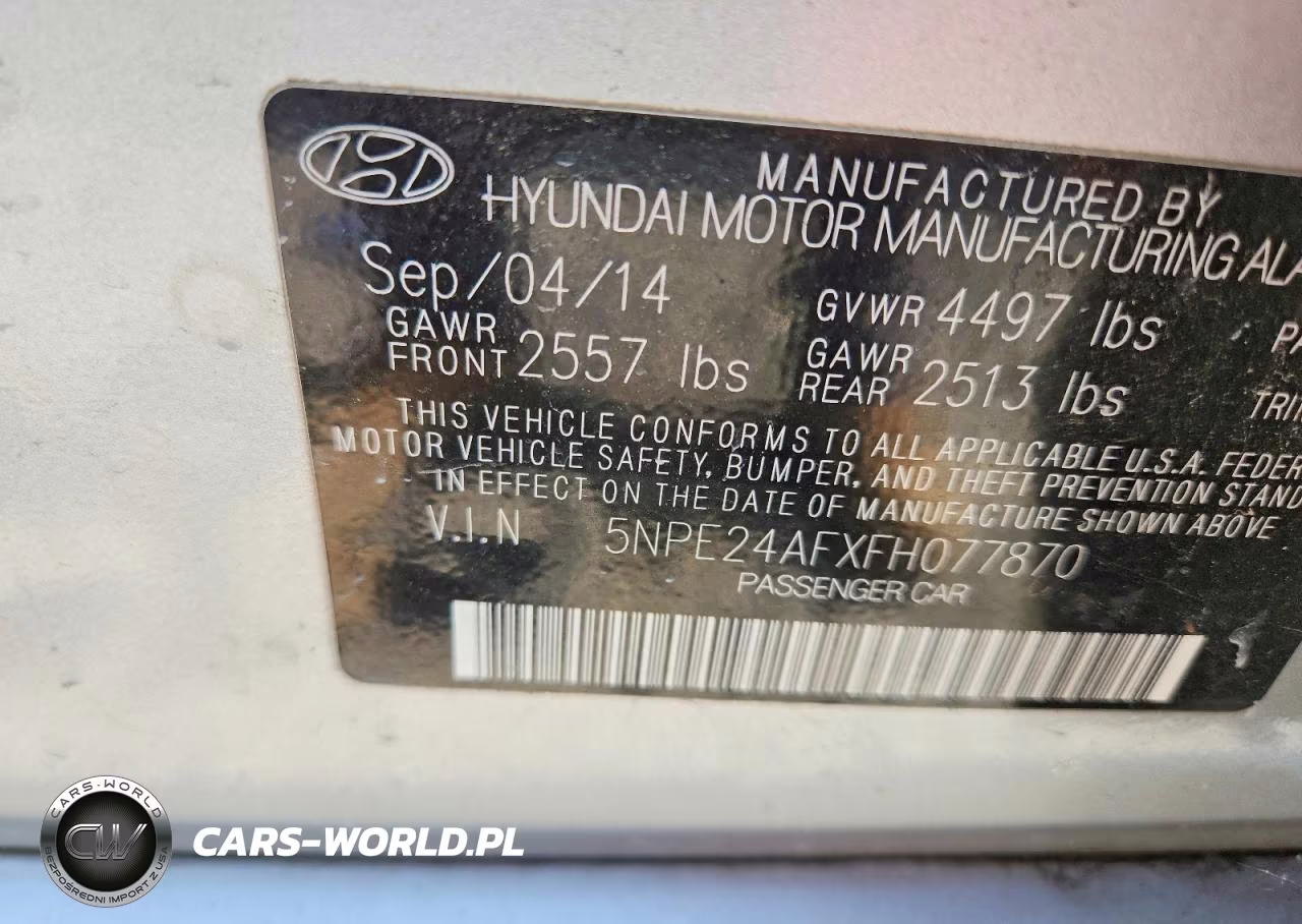 2015 Hyundai Sonata Se VIN:5NPE24AFXFH077870 - 12