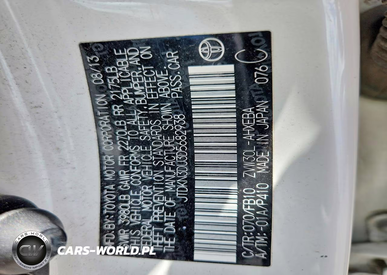 2013 Toyota Prius Two VIN:JTDKN3DU3D5682938 - 12