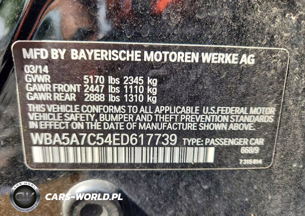 2014 BMW 528 Xi VIN:WBA5A7C54ED617739 - 12