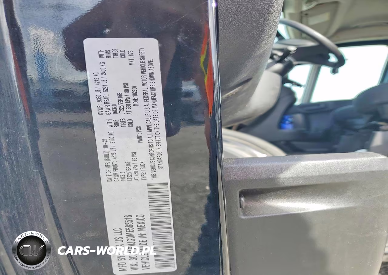 2021 Ram Promaster 3500 3500 High VIN:3C6MRVJG0ME588518 - 13