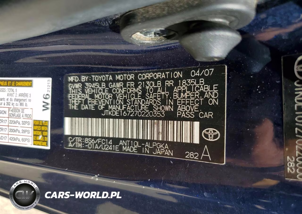 2007 Scion Tc Base VIN:JTKDE167270220353 - 12