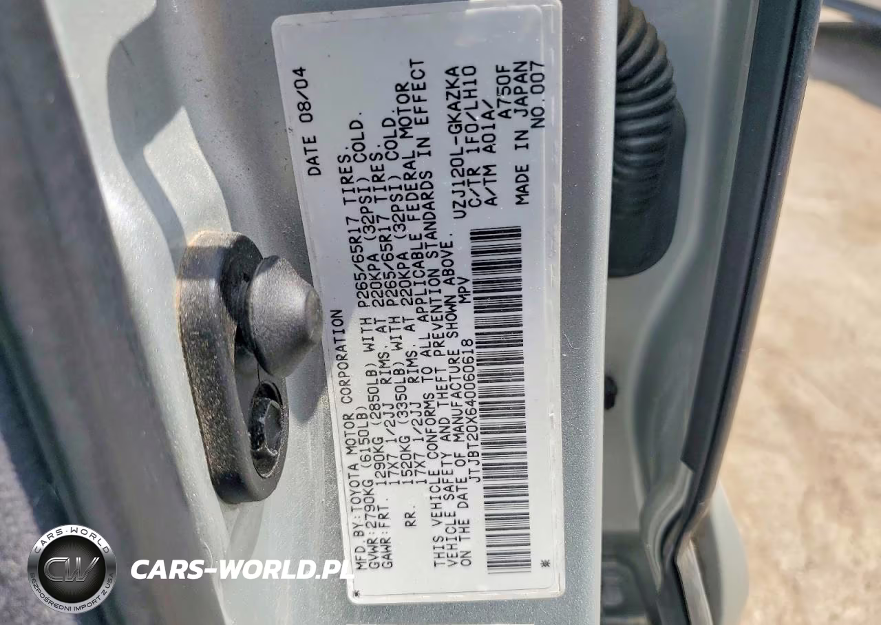 2004 Lexus Gx 470 VIN:JTJBT20X640060618 - 13