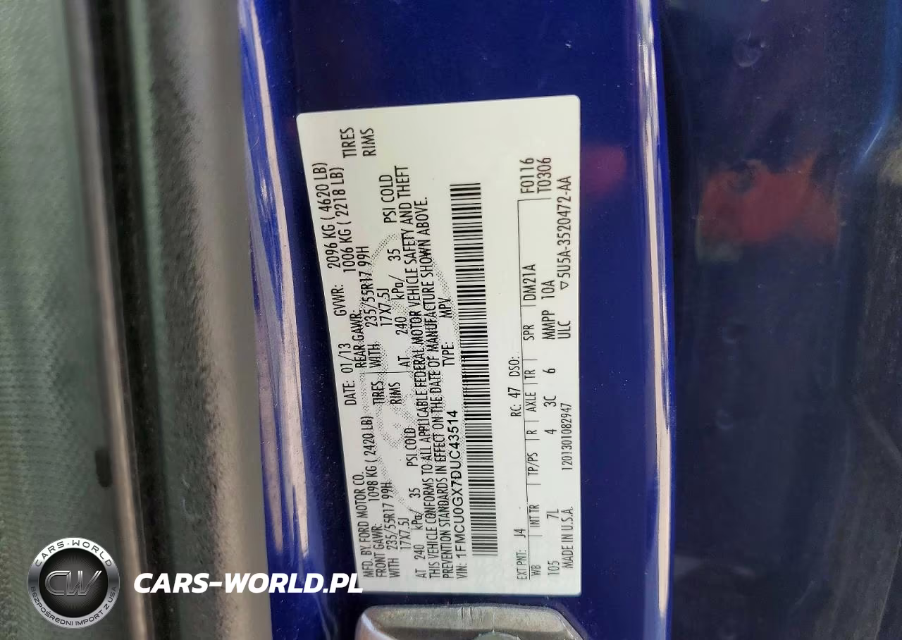 2013 Ford Escape Se VIN:1FMCU0GX7DUC43514 - 14