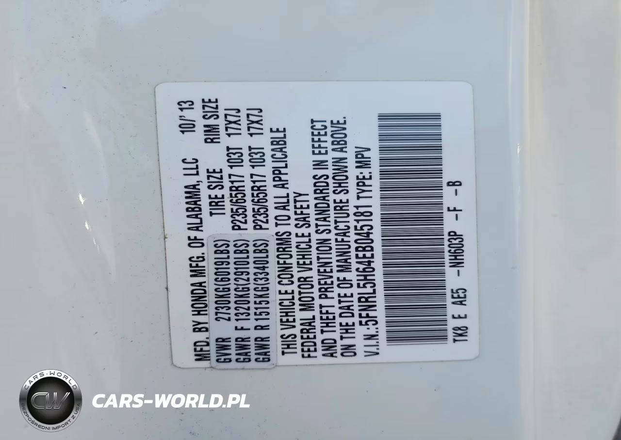 2014 Honda Odyssey Exl VIN:5FNRL5H64EB045181 - 13