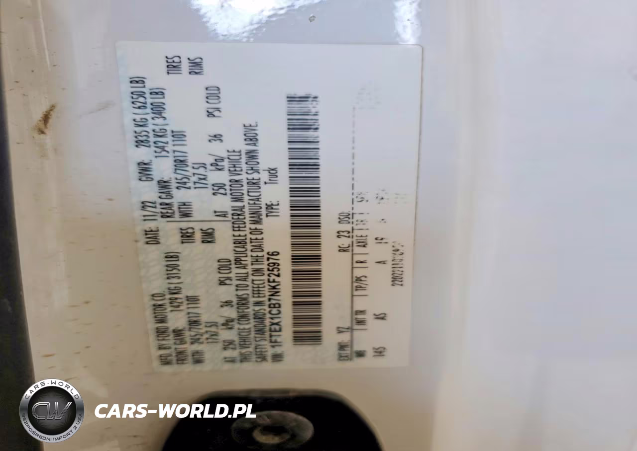 2022 Ford F150 Super Cab VIN:1FTEX1CB7NKF25976 - 12