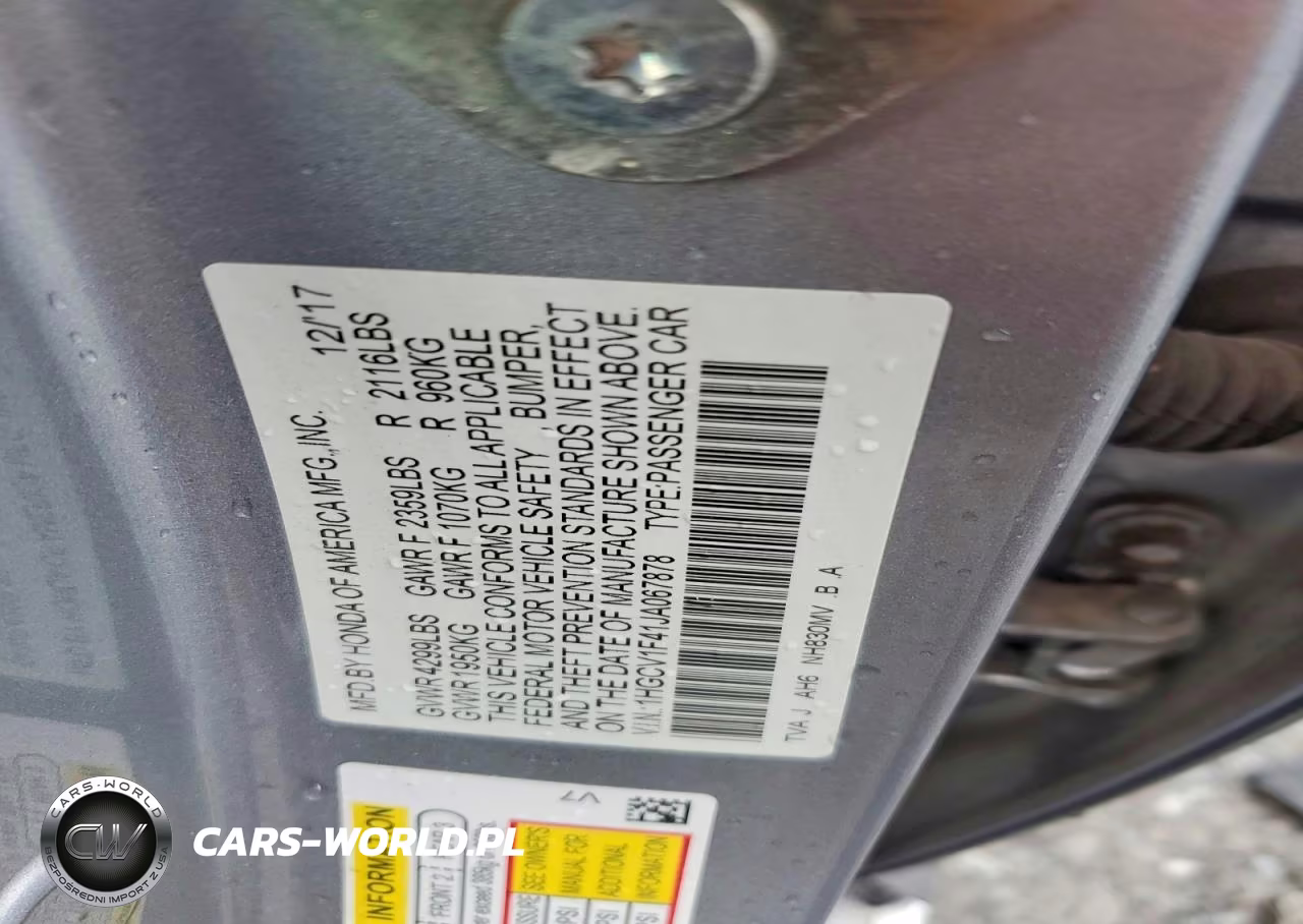 2018 Honda Accord VIN:1HGCV1F41JA067878 - 13