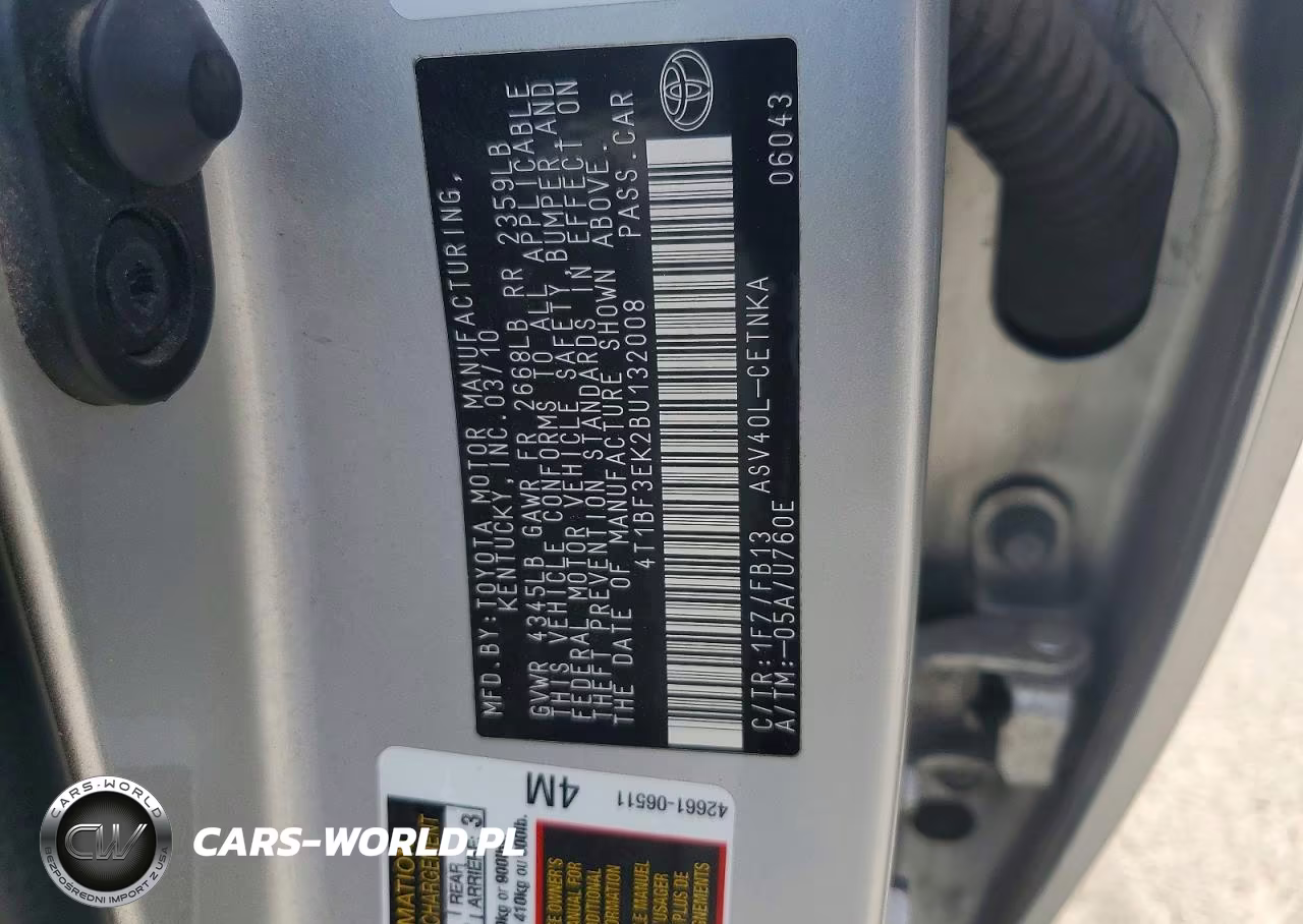 2011 Toyota Camry Le VIN:4T1BF3EK2BU132008 - 13