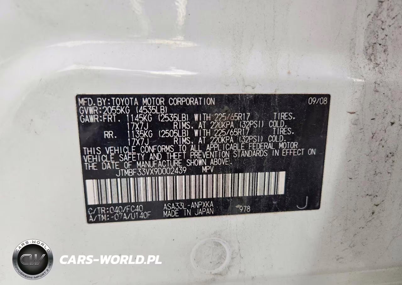 2009 Toyota Rav4 Base VIN:JTMBF33VX9D002439 - 12