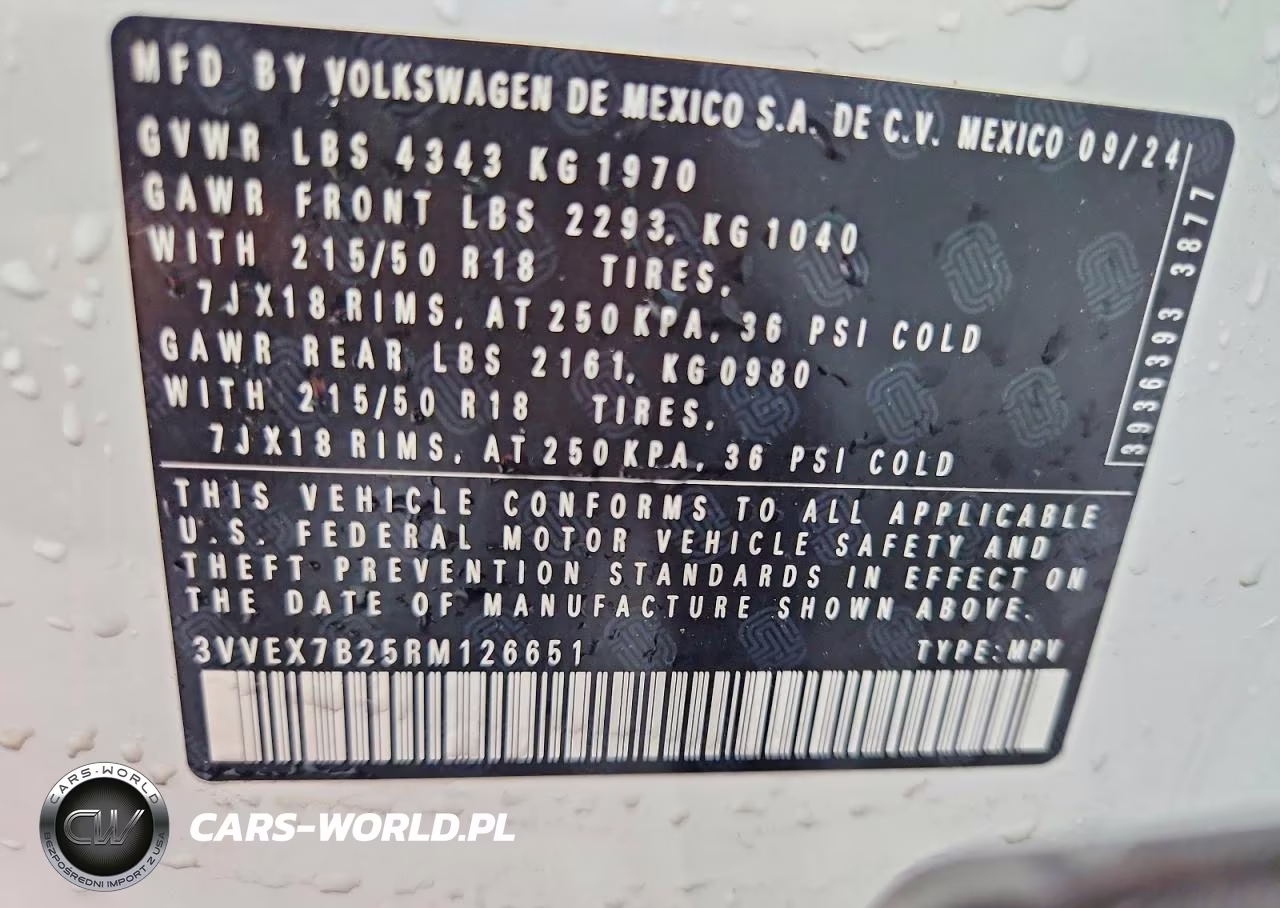 2024 Volkswagen Taos Se VIN:3VVEX7B25RM126651 - 12