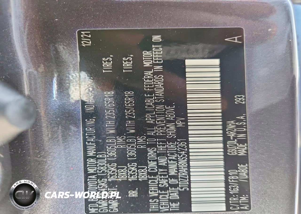 2022 Toyota Highlander Le VIN:5TDZZRAH8NS542361 - 13