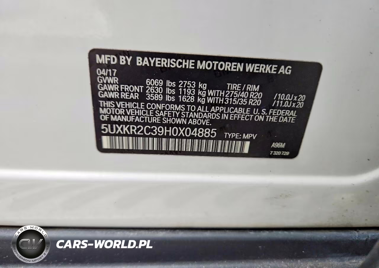 2017 BMW X5 Sdrive35I VIN:5UXKR2C39H0X04885 - 13