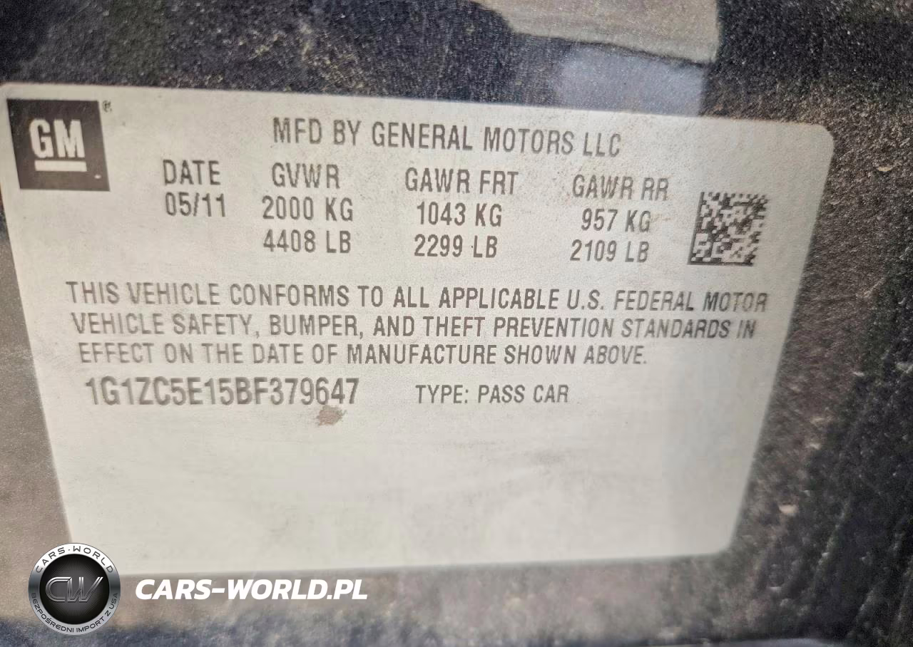 2011 Chevrolet Malibu 1Lt VIN:1G1ZC5E15BF379647 - 12