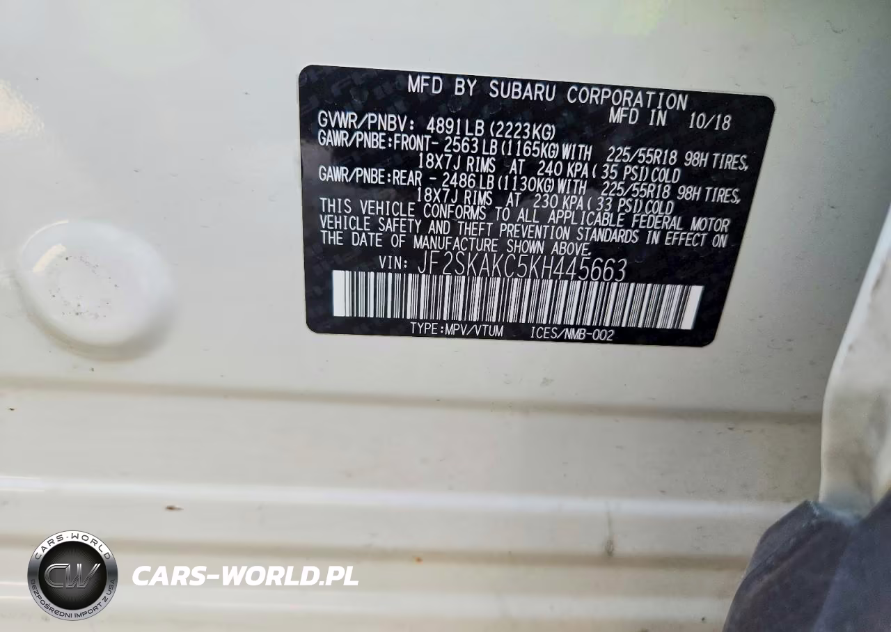 2019 Subaru Forester Sport VIN:JF2SKAKC5KH445663 - 14