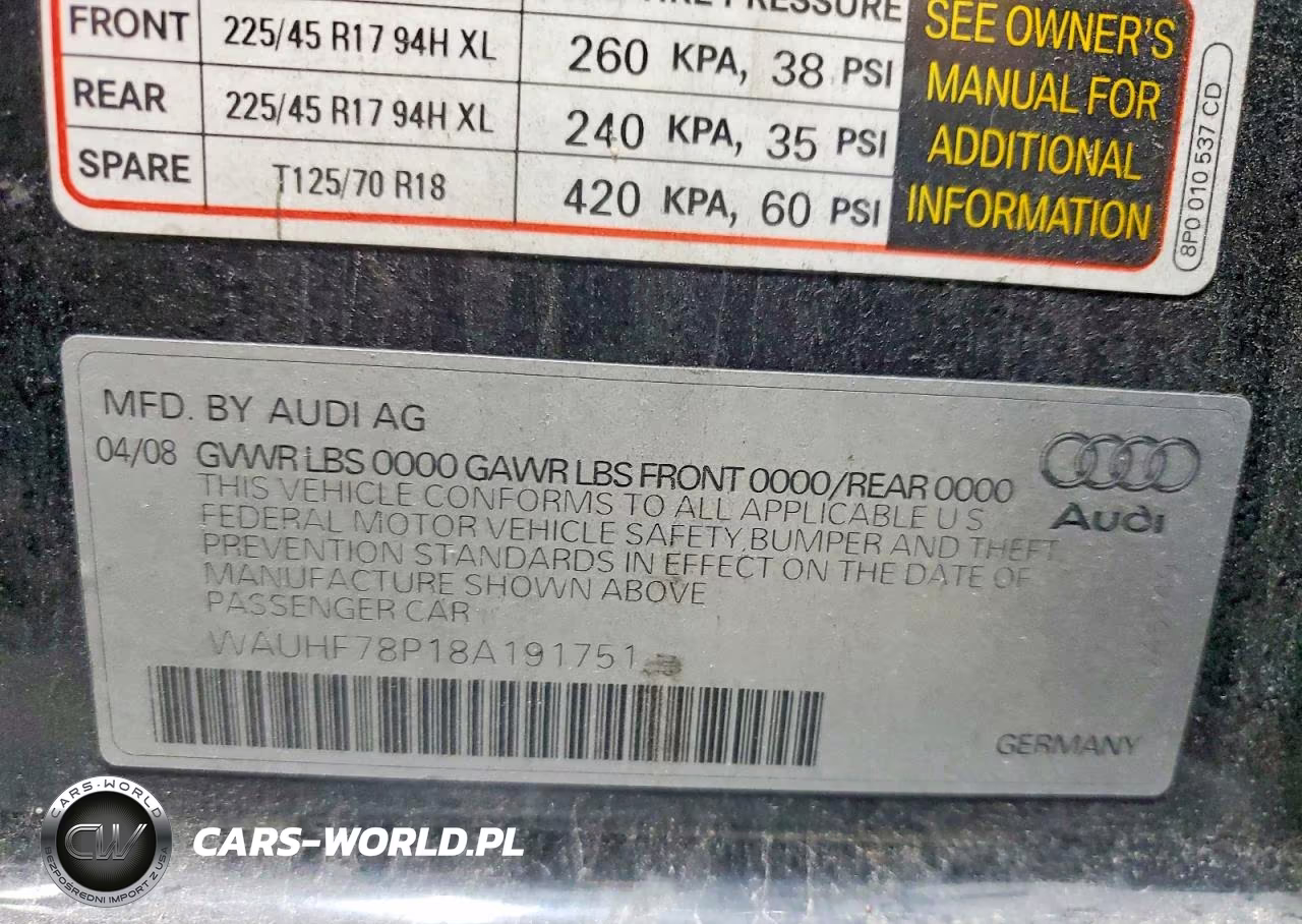 2008 Audi A3 2.0 VIN:WAUHF78P18A191751 - 14