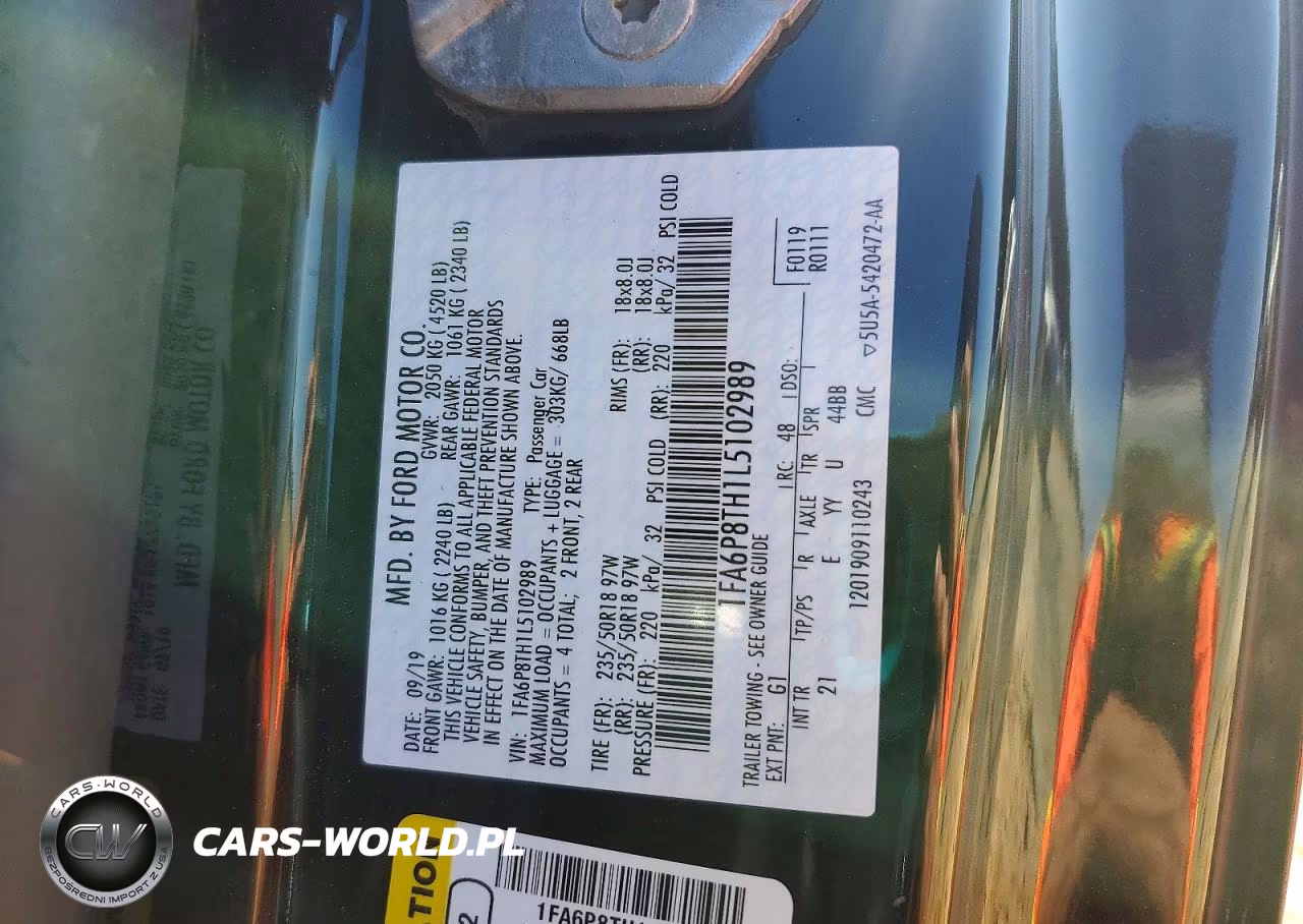 2020 Ford Mustang VIN:1FA6P8TH1L5102989 - 12